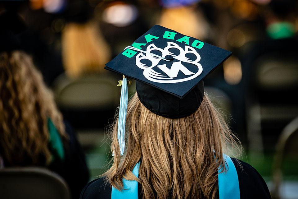 Northwest celebrating graduates during May 6 commencement ceremony at Bearcat Stadium